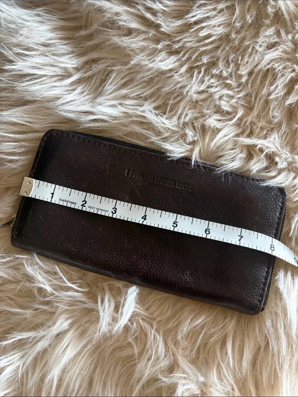 Portland Leather Full-Zip Leather Wallet in Dark Brown